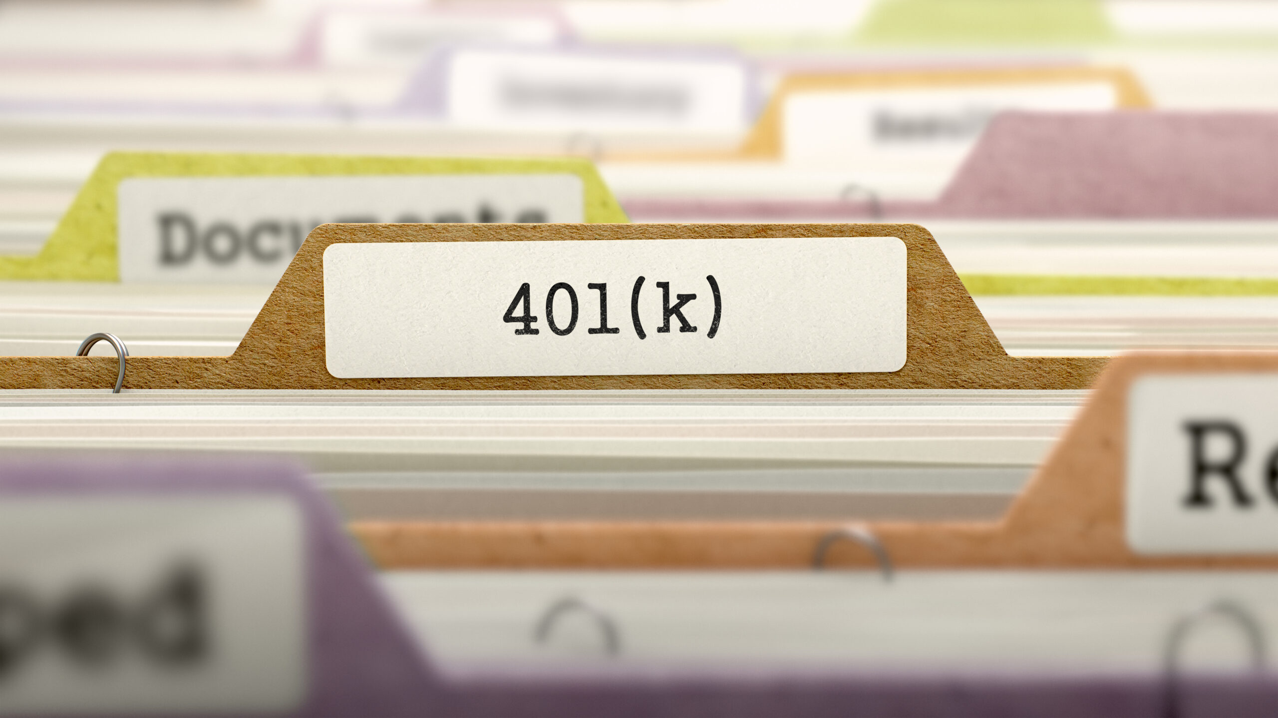 (401)k,Concept,On,File,Label,In,Multicolor,Card,Index.,Closeup